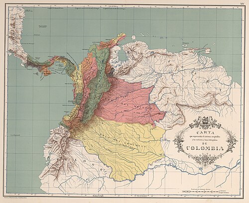 Orografia i hydrografia Kolumbii (1890)