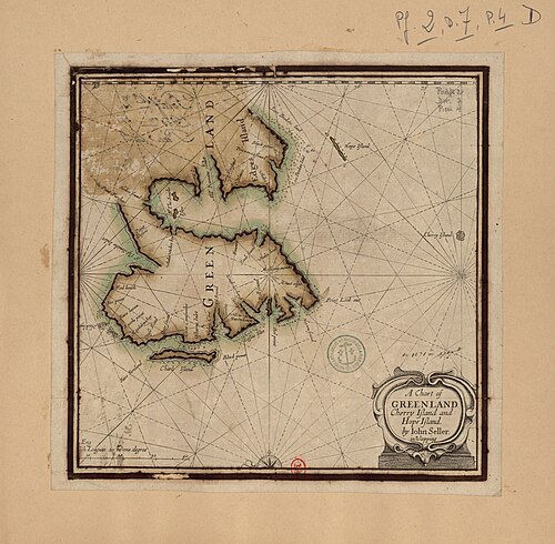 Mapa Grenlandii, Cherry Island i Hope Island