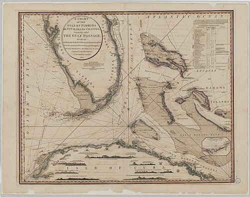 Mapa Zatoki Meksykańskiej i Bahamów