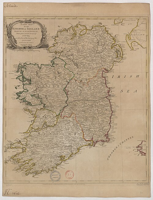 Nowa mapa Królestwa Irlandii podzielona