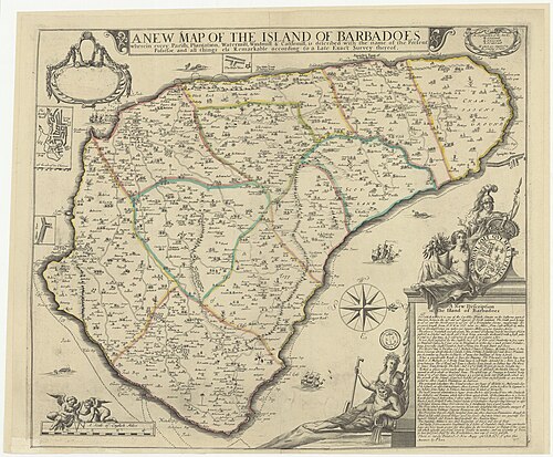 Nowa mapa wyspy Barbados - P. Lea