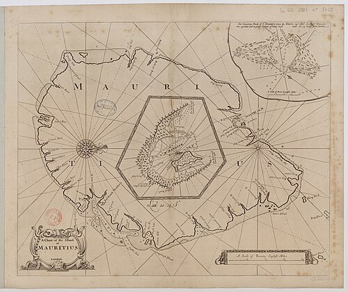 Mapa wyspy Mauritius - John Thornton