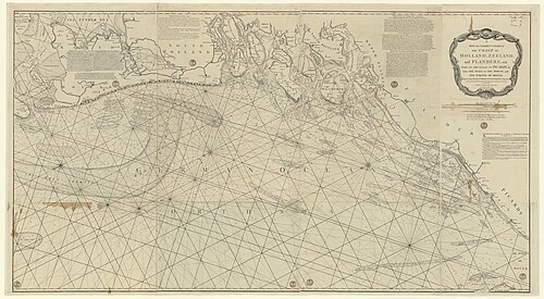 Mapa wybrzeża Holandii, Zelandii i Flandrii