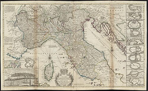 Nowa mapa północnych Włoch: Piemont, Sabaudia...