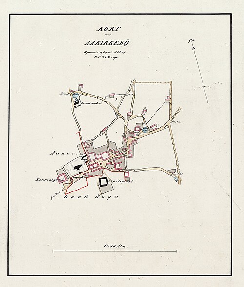 Działki miasta Aakirkeby (1858-1870)