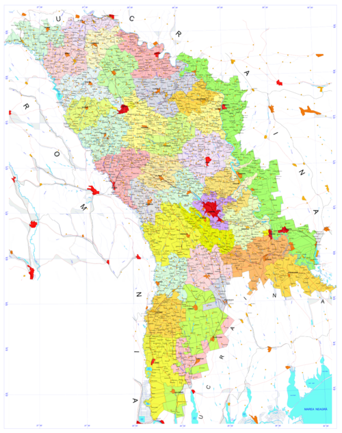 Mapa administracyjna Mołdawii - zmieniona
