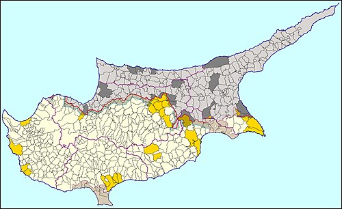 Mapa administracyjna Cypru