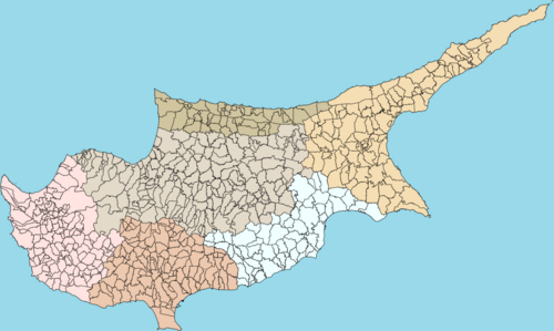 Mapa administracyjna Republiki Cypru 3