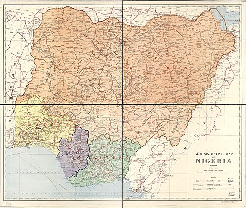 Mapa administracyjna Nigerii 1965
