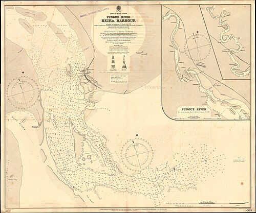 Admiralty Chart 1003: Rzeka Pungue, Port Beira (1901)