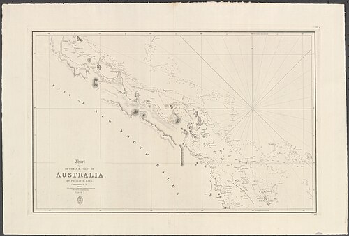 Mapa Admiralicji nr 1075 Mapa północno-wschodniego wybrzeża Australii. Arkusz 1, 1824