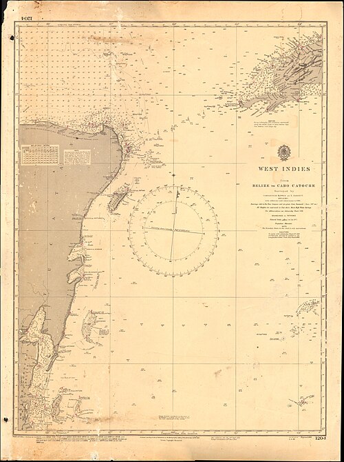Mapa Admiralicji nr 1204, Belize do Cabo Catoche (1839)