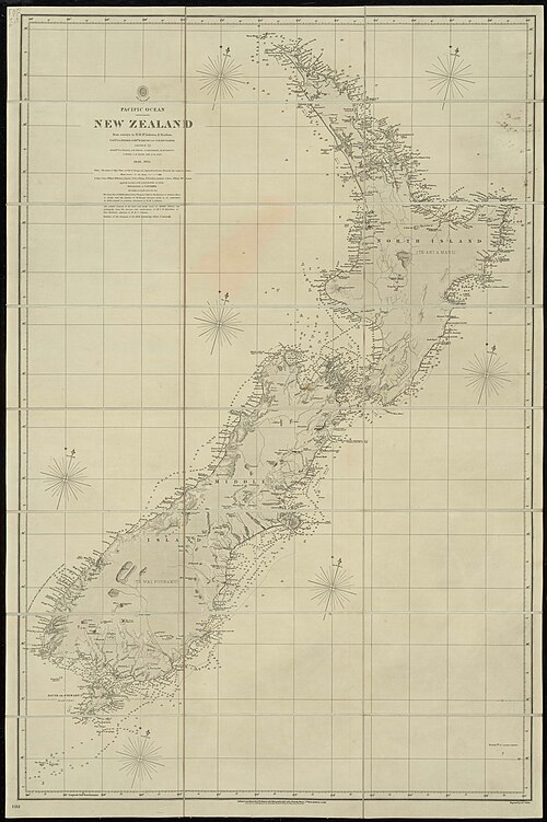 Mapa Admiralicji 1212: Nowa Zelandia (1856)