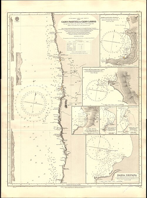 Mapa Admiralicji nr 1278 Cabo Paquica do Cabo Lobos, 1840–1915