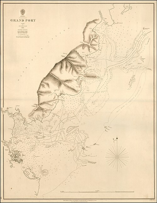 Admiralty Chart nr. 1401 - Grand Port Mauritius (1843)