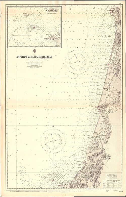 Mapa Admiralicji nr 1507: Porto-Berlenga 1936