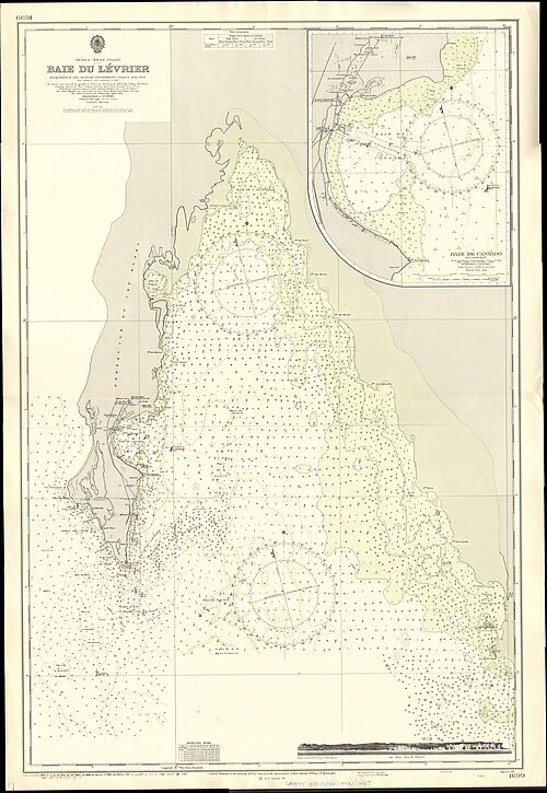 Mapa Admiralicji Nr. 1699 Baie du Levrier (1918, poprawki 1961)
