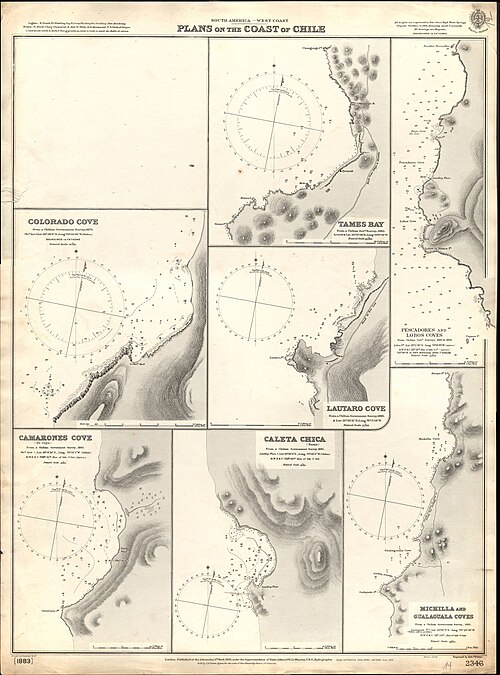 Mapa Admiralicji nr 2346 Plany wybrzeża Chile, 1895–1903