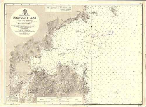 Mapa Admiralicji 2574: Mercury Bay (1940)