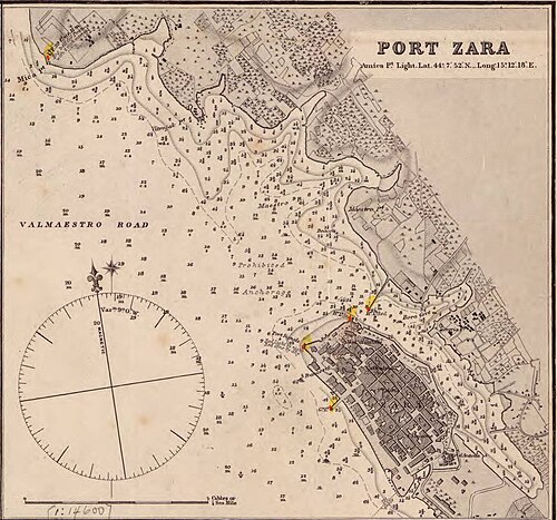 Mapa Admiralicji nr 2774, 1877 (Port Zara)
