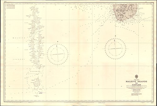 Maledywy do Cejlonu - mapa Admiralicji