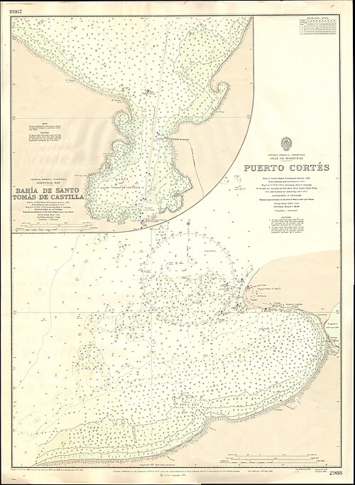 Mapa Admiralicji nr 2988 Puerto Cortés, 1972