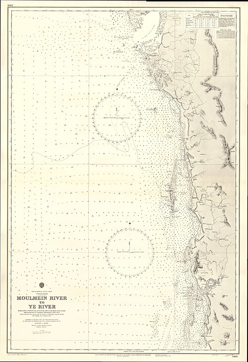 Mapa admiralicji 3481 - Moulmein do rzeki Ye, 1964