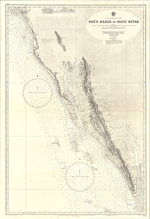 Mapa admiralicji 3493 - Cox's Bazaar, 1964
