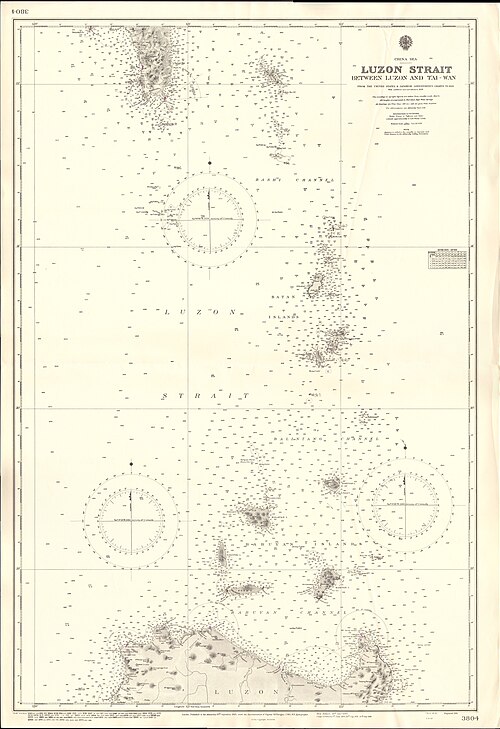 Mapa Admiralicji nr 3804: Cieśnina Luzon (1925)