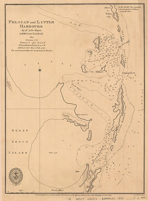 Mapa Admiralicji Nr. 400 Pelican i Little Harbours, 1830