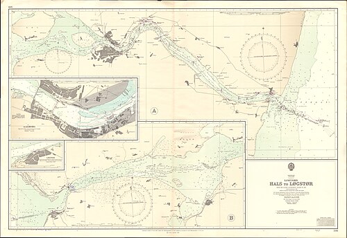 Mapa Admiralicji nr 598 Limfjord Hals do Logstor, 1965