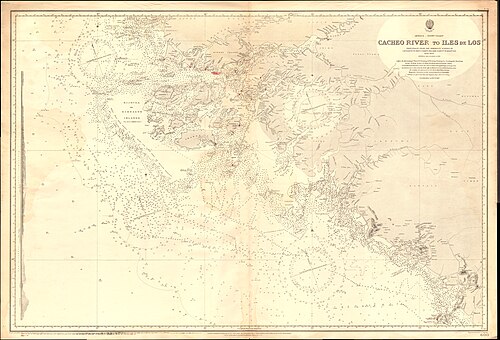 Mapa Admiralicji nr 600 - Rzeka Cacheo do Îles de Los