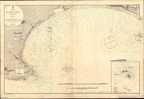 Mapa admiralicji nr 642 Algoa Bay, opublikowana 1856