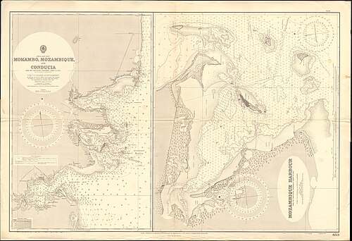Admiralty Chart 653: Mokambo, Mozambik i Conducia (1938)