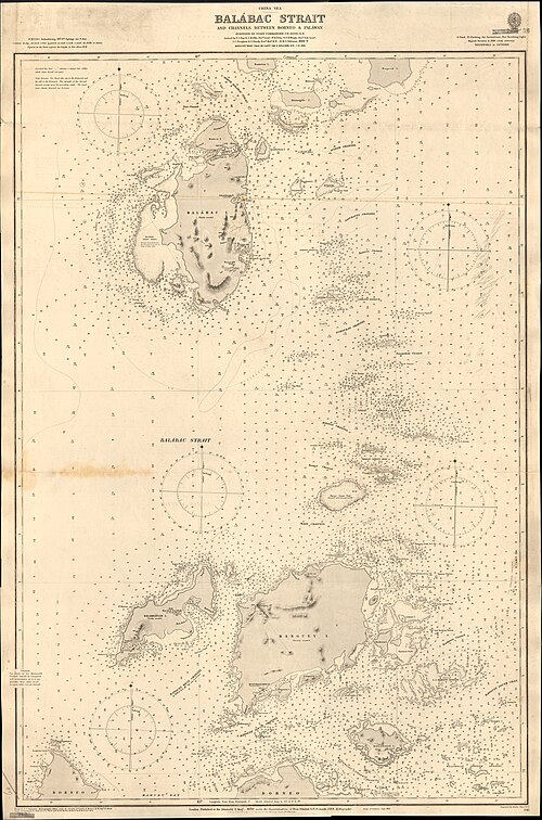 Mapa Admiralicji Cieśniny Balabac
