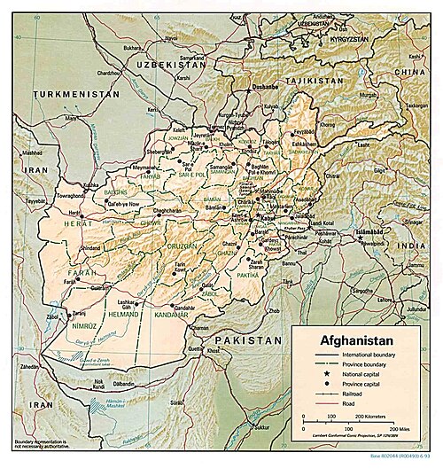 Afganistan - Duża mapa
