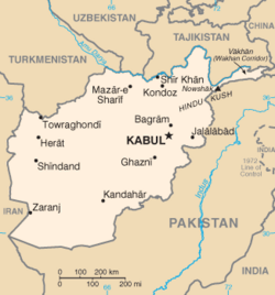 Mapa Afganistanu - CIA