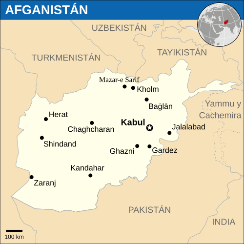 Afganistan - Mapa położenia (2013) - AFG - UNOCHA