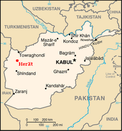 Mapa Afganistanu - Herat
