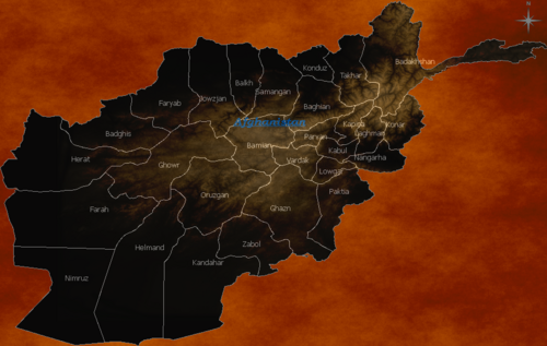 Afganistan z prowincjami