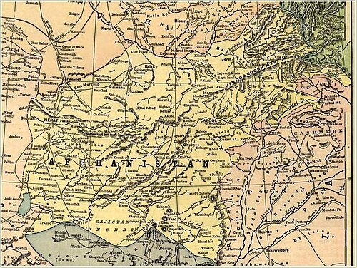 Mapa Afganistanu 1893