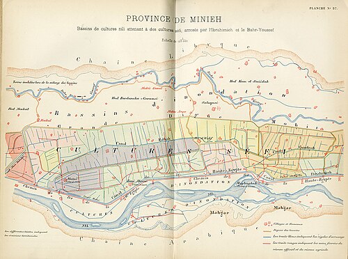 Mapa prowincji Al-Minya z fabrykami