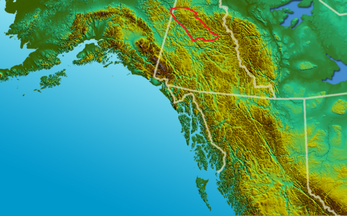 Góry Ogilvie mapa reliefu