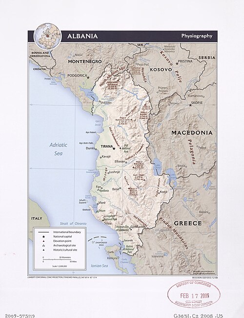 Albania - geografia fizyczna