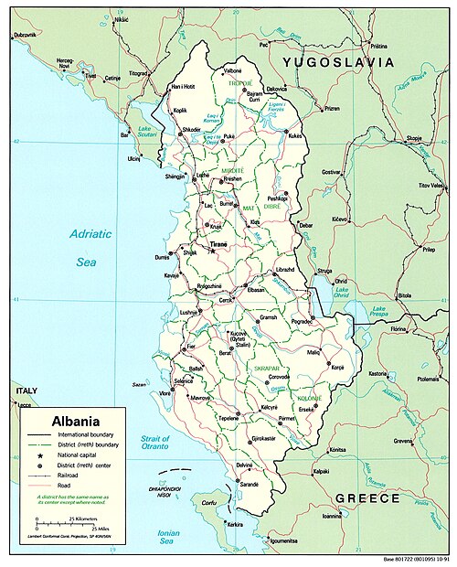 Albania - mapa topograficzna
