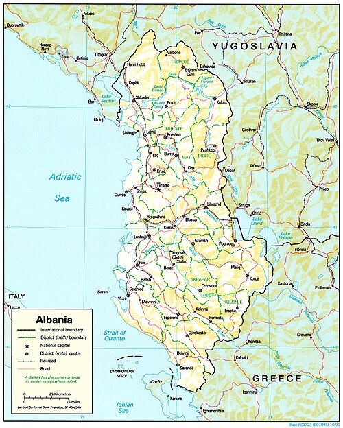 Albania - mapa topograficzna