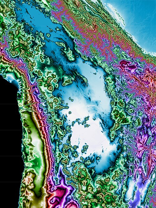 Andy 15-23°S, 65-71°W - topograficzna