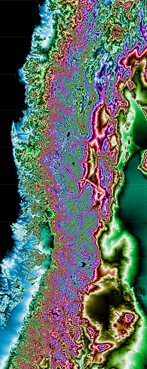 Andy 27-37°S 68-72°W Topografia