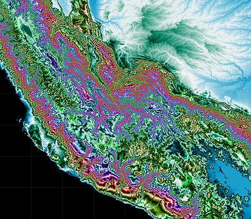 Andes Peru 10°–17°S 69°–77°W Topo