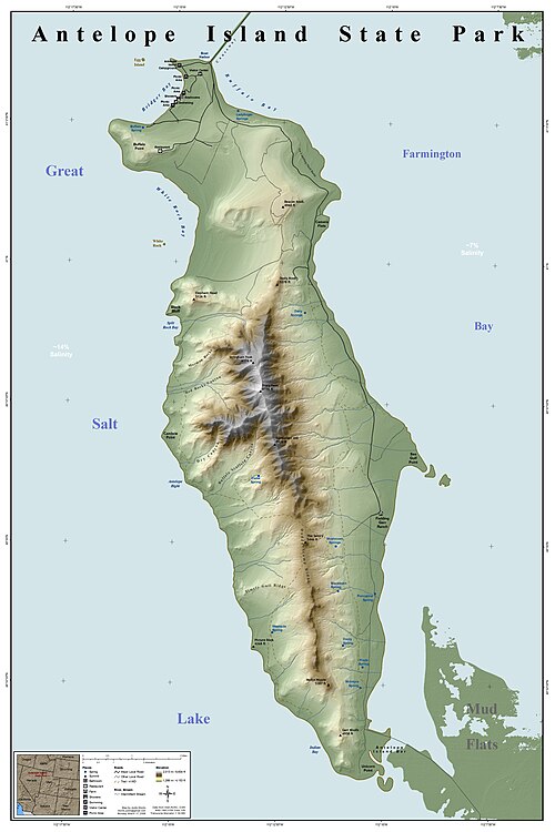Mapa Parku Stanowego Antelope Island
